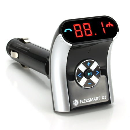 GOgroove FlexSMART X3 Mini Bluetooth FM Transmitter w/ Hands-free Calls , Audio Controls & USB Port