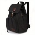 thumbnail image 5 of 1pc New Retro Trendy Girls Outdoor Canvas Backpack, Students School Bag Fashion Backpack, Simple Solid Color Bag, Students Commuter Bag For Daily Use, 5 of 5