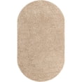 thumbnail image 1 of Unique Loom Everyday Shag Plush Area Rug 5' x 8' Oval in Taupe, 1 of 2