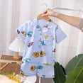 thumbnail image 2 of KPOPLK Toddler Girls Pajamas 1-12Years Kids Girl Pajama Fall Winter Button Down Short Sleeve Kids Clothes Snug Fit Pjs Set 2 Piece Size 11-12 Years,Sky Blue, 2 of 5
