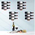 thumbnail image 4 of Botellero montado en la pared - Botellero de pared de metal y madera maciza de pino - Elegante botellero para 12 botellas - Exhibición versátil, 4 of 5