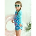 thumbnail image 6 of GYRATEDREAM Girls Swimsuit UPF 50+ UV Two Piece Long Sleeve Swimwear Zipper Rash Guard + Shorts Sets 3-10 Years, 6 of 10