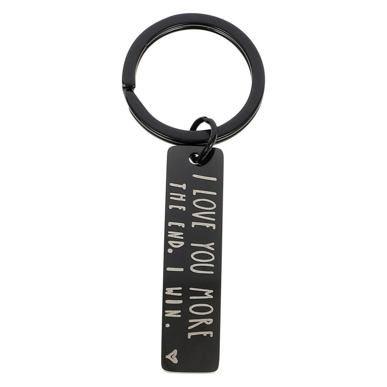 Homemaxs Stainless Steel Key Ring Couple Keychain I Love You More Keychain Bag Hanging Decor, Women's, Size: 4x1cm