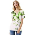 thumbnail image 5 of Lumivie Summer Tops 2025 Vacation Western Tshirts For Women Women Blouses Plus Size Womens V Neck T Shirts Loose Fit Cotton, 5 of 6