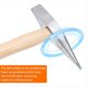 thumbnail image 5 of 2 Piezas de Martillo de Soldadura de 9 Oz, Martillo de Acero para Electricista con de Madera para Quitar y Reparar, 5 of 5
