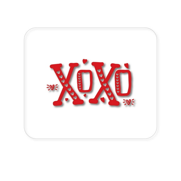 DistinctInk Mouse Pad - 1/4" Foam Rubber - XOXO Red Hearts Valentine