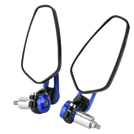 Bar End Mirrors For Motorcycles,Universal Motorcycle Motorbike Aluminum Alloy 7/8" 22mm Bar End Side Rearview Mirrors[Blue]