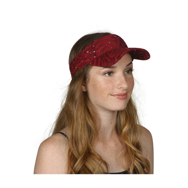 TopHeadwear Chapeau Visière à Paillettes - Rouge