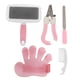 thumbnail image 1 of Kit de aseo para conejos, cepillo de baño, peine, aguja, cortaúñas, lima de uñas, juego para animales pequeños, color rosa, 1 of 14