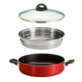 thumbnail image 4 of Tramontina 4-Quart Nonstick Everyday Pan with Steamer and Lid, Metallic Red, Dishwasher Safe, 4 of 7
