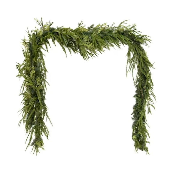 Green Pine Christmas Garland, 180cm Artificial Garland for Fireplace, Table & Holiday Decor