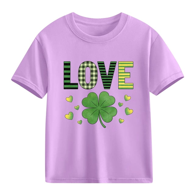 Blusas y camisas de manga corta con cuello redondo para niños y niñas, camisetas gráficas de manga corta, blusas con estampados bonitos para la temporada escolar.