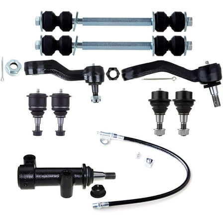 CCIYU Upper Lower Ball Joints Front Sway Bar Idler Pitman Arm W/ 4 Grooves Compatible fit for Chevy Tahoe 99-06 for GMC Sierra 1500 01-06 for GMC Yukon 01-06 for GMC Yukon XL 1500 9pcs Suspension Kit