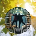 thumbnail image 3 of Metal Hanging Wind Spinners with Circular Sound Wave Design - Festive Wind Chimes for Yard and Garden Decor, 3 of 6