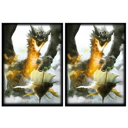 Trading Card Set Sleeves - (100) Max Protection Ambush Design Large Gaming Trading Card Protector Sleeves