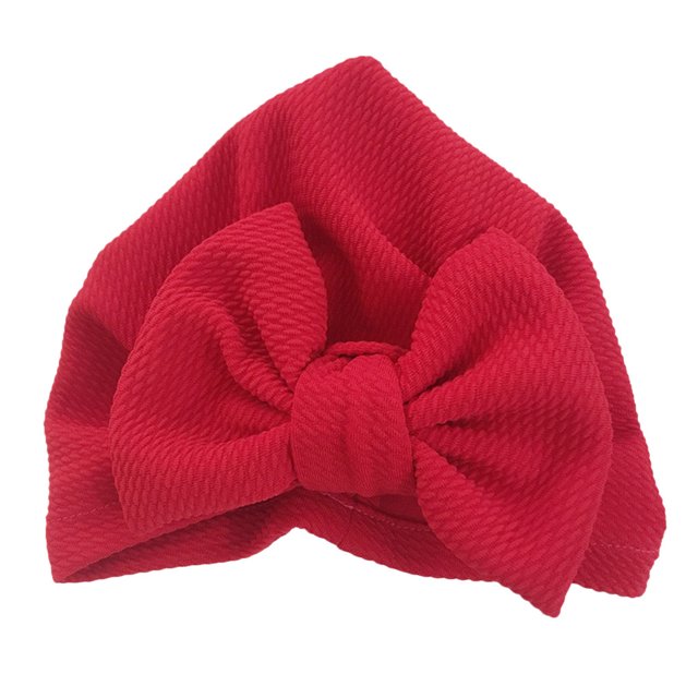 0-6 Month Baby Cute Unisex Hat Solid Elastic Big Bow Design Hat