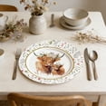 thumbnail image 4 of shyuyusa 10-Pack 9 Inch 7 Inch Highland Cow Paper Plates Retro Floral Disposable Tableware for Party and Event Use, 4 of 7