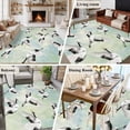thumbnail image 6 of Teal White Birds Area Rugs Collection 5'x8', Vintage Animals Farmhouse Retro Art Non Slip Indoor Rectangle Throw Runner Rug Floor Mat Carpet for Living Room Dining Table Bedroom Nursery, 6 of 9