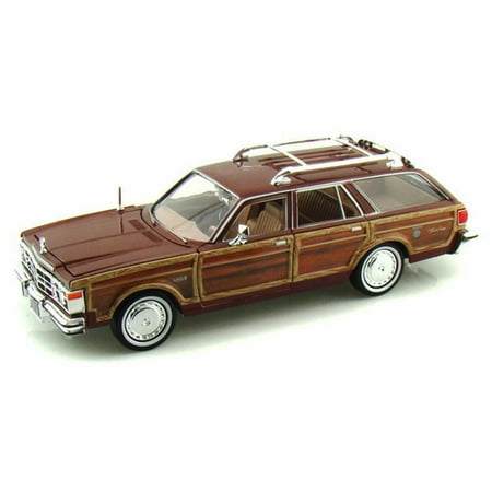 1979 Arctic Cat Snowmobile - 1979 Chrysler LeBaron Town & Country Wagon, Red With Woodie Siding - Showcasts 73331 - 1/24 Scale Diecast Model Car (Brand New, but NOT IN BOX)