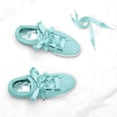 thumbnail image 4 of 2 pares de cordones planos para mujer, zapatillas de deporte, cordones de lona Azul claro 130cm/51.2" Unique Bargains Cordones, 4 of 4
