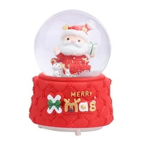 FastXmas Merry Christmas Music Box Gift, Wrapped Christmas Snow Globes with Lights Musical Rotating Santa Claus Gift for Kids Son Daughter Mom Sisters Women Presents Gifts