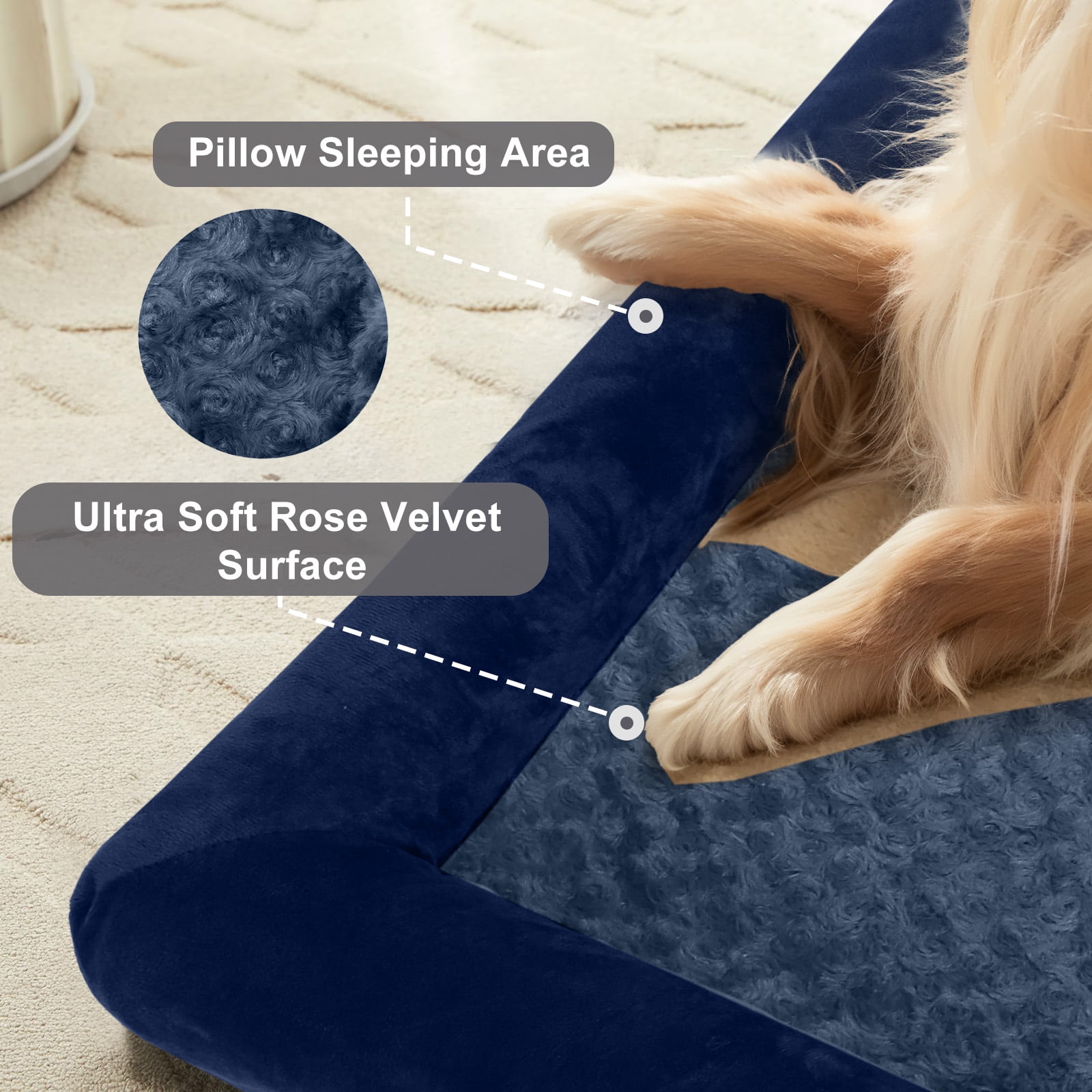 PayUSD XL Dog Beds Waterproof Orthopedic Dog Bed for Extra Large Dogs Non-Slip Bottom and Egg-Crate Foam Big Dog Pet Couch Sofa with Washable Removable Cover
