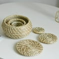 thumbnail image 2 of Woven Seagrass Storage Baskets with Lids - Handmade Decorative Storage Baskets for Shelves - Set of 3, 2 of 8