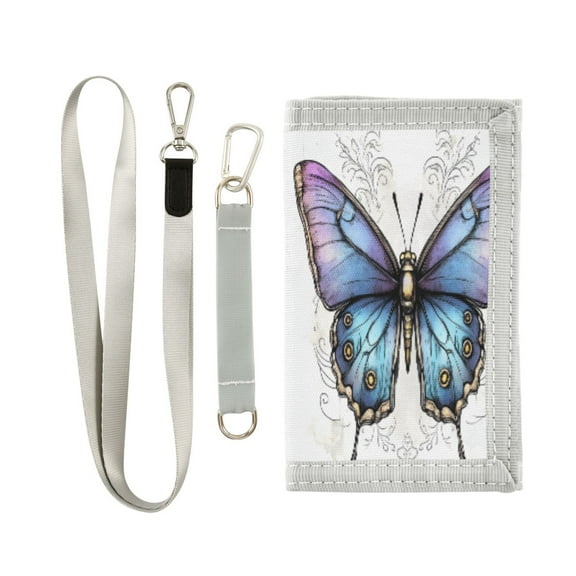 Men's and Women's Wallets Stylish and Functional Wallet Novelty Wallets Perfect Gift for All Occasions Blue Butterfly