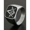 thumbnail image 2 of West Coast Jewelry Men's Masonic Shield Two Tone Steel Ring, 2 of 4