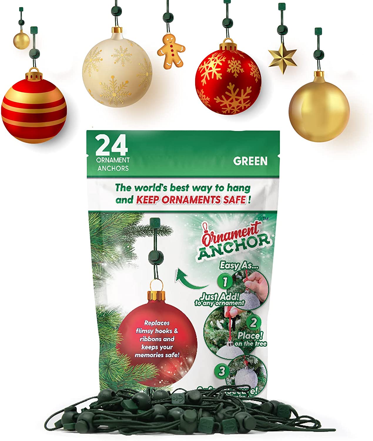 120 Pcs Christmas Tree Hooks Reusable For Hanging Balls 満点の