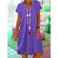 thumbnail image 1 of 2024 Robe Tendance Grande Taille pour Femmes Été Imprimé Manches Courtes Ample Décontractée Robes Femme Élégante Mode Plage Vêtements pour Dames, 1 of 7