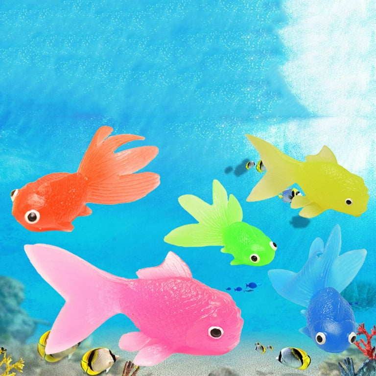 Colorful Goldfish Model - Cute Cartoon Fish Series Miniature Figurine Made of Soft Tpr, Ideal for Sea Animal Decoration, Kids' Fishing Toys, or Fish
