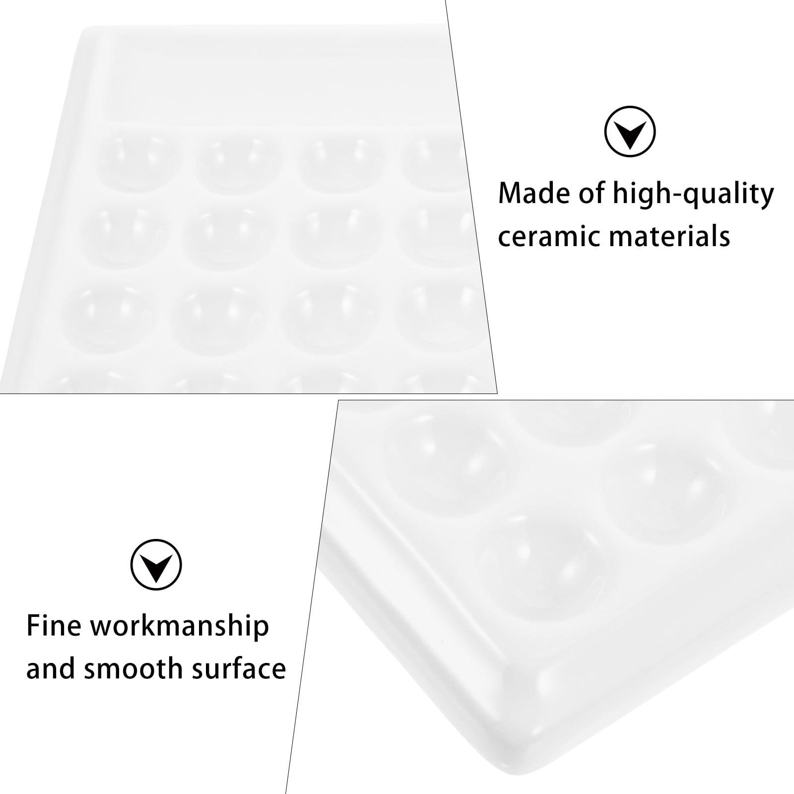 LOLIPPYY White Ceramic Painting Tray for Drawing with Smooth , Easy to Clean, Art Palette, 1 Piece