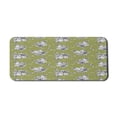 thumbnail image 1 of Floral Computer Mouse Pad, Repetitive Rose Flower Motifs in Greyscale Tones on Green Backdrop, Rectangle Non-Slip Rubber Mousepad X-Large, 35" x 15", Khaki Purpleblue and White, by Ambesonne, 1 of 2