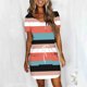 thumbnail image 4 of mfyjkho Vestidos casuales para mujer, Vestido de mujer de color liso con cuello redondo y manga corta hasta la pantorrilla Vestidos de fiesta para mujer xxl, 4 of 6
