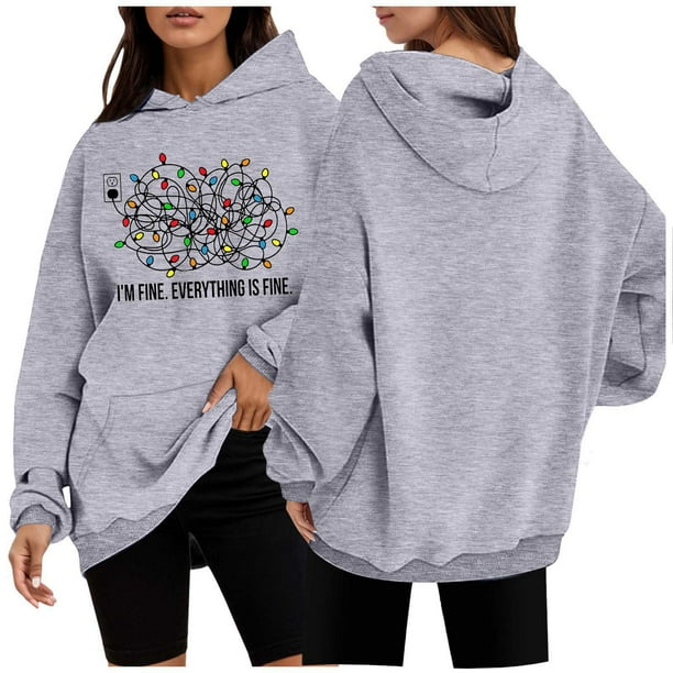 WILLBEST Sudaderas de Mujer con Capucha y Estampado Navideño Chica