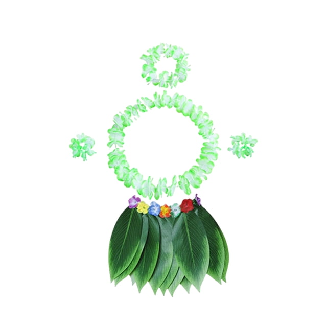 Sonducket Juego de 5 unidades de de hierbas de diseño Simple, traje de baile de hojas tropicales, faldas, tocado, corona, accesorio para banquete Deportes acuáticos Verde Sonducket OD030812-04