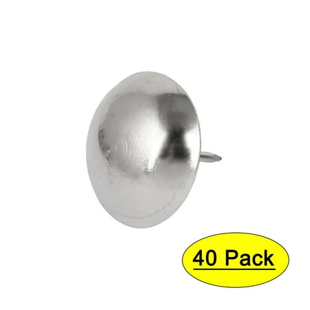 

25mm Dia Round Head Upholstery Nail Thumb Tack Pushpin Silver Tone 40PCS