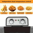 thumbnail image 3 of 1800W Electric Deep Fryer, 5 Liters Large Tank Stainless Steel Deep Fryer, Immersion Element Deep Fryer with 3 Frying Baskets, Electric Oil Fryer for Kitchen, Temperature Control, View Window Lid, 3 of 5