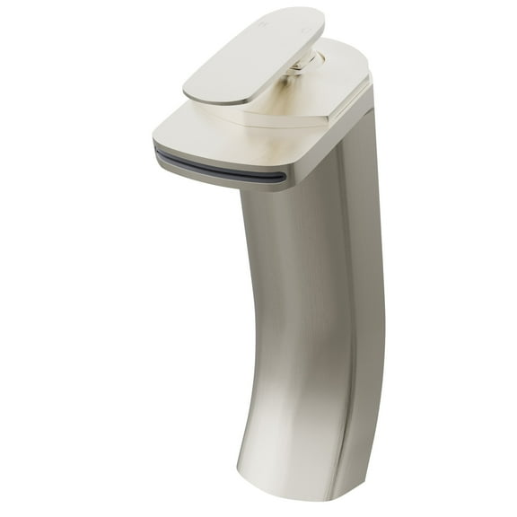 GF-057BN Waterfall Vessel Faucet, Solid Brushed Nickel Finish