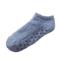 thumbnail image 4 of VISALY Fuzzy Socks Ankle Socks Coral Fleece Warm Slipper Socks Athletic Socks Non Slip Cozy Socks Soft Thick Fluffy Floor Socks No Show Socks for Adult Dark Blue One Size, 4 of 4
