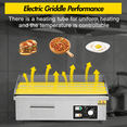 thumbnail image 4 of 21 Inch Commercial Electric Groddle, 1600W Countertop Flat Top Electric Grill with 2 Shovels, 2 Brushes, Stainless Steel Teppanyaki BBQ Griddle for Home Kitchen, Restaurants, 4 of 6