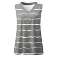 thumbnail image 4 of Aihuaihua Women's Casual V-Neck Stripe Print Sleeveless Pullover Vest Loose Fit Tank Top Shirt, 4 of 6