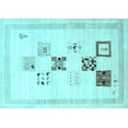 thumbnail image 1 of Ahgly Company Indoor Rectangle Solid Light Blue Modern Area Rugs, 5' x 8', 1 of 4