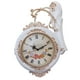 thumbnail image 3 of Reloj de pared de doble cara, redondo, sin tictac, silencioso, clásico, decorativo para colgar. Blanco, 3 of 9