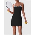 thumbnail image 2 of PISONIC Robe de Tennis Sportive Sans Manches pour Femme avec Short Intégré, Séchage Rapide et Respirante, 2 of 5