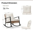 thumbnail image 5 of LAUSAINT HOME Outdoor Rocking Chair, Patio PE Rattan Chair with Beige Cushions, 5 of 7
