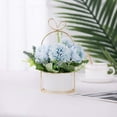 thumbnail image 2 of Artificial Flowers Hydrangea with Ceramic Vase Silk Chrysanthemum Mini Potted Fake Flowers Hanging Potted Plants for Wedding Home Office Decoration Pack of One (White), 2 of 5