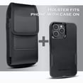 thumbnail image 2 of Bomea Holster for iPhone 16, 16e, 16 Pro, 15, 14, 13, 12, 11, Xs, X, XR, Rugged Nylon Cell Phone Belt Holder Case with Clip for Men, Pouch Cover Fits Phone with Case on, 2 of 6