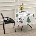 thumbnail image 7 of Coolnut 60" Christmas Snowman Round Tablecloth, Waterproof Stain and Wrinkle Resistant Washable Decorative Table Covers for Kitchen Dining Tabletop Party Outdoor Picnic, 7 of 7